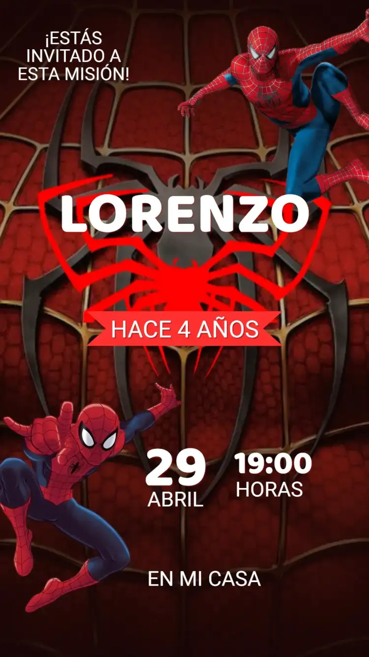 Invitación Cumpleaños - Hombre Araña