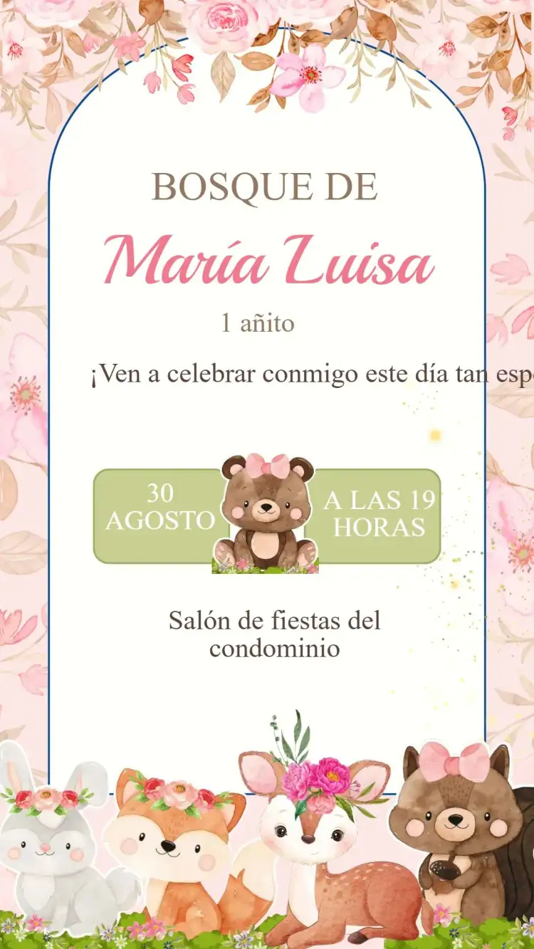 Invitación Cumpleaños Bosque Encantado