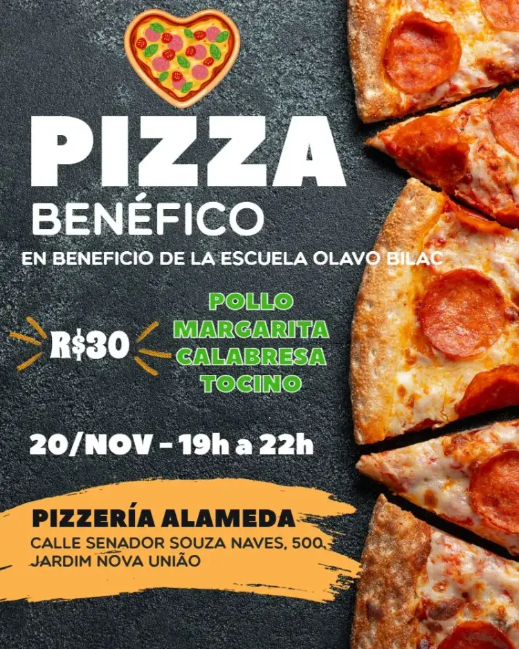 Invitación Arte Para Pizza Beneficente Acción – tema Más buscados colorido, divertido, moderno, jovem, informal, solidário