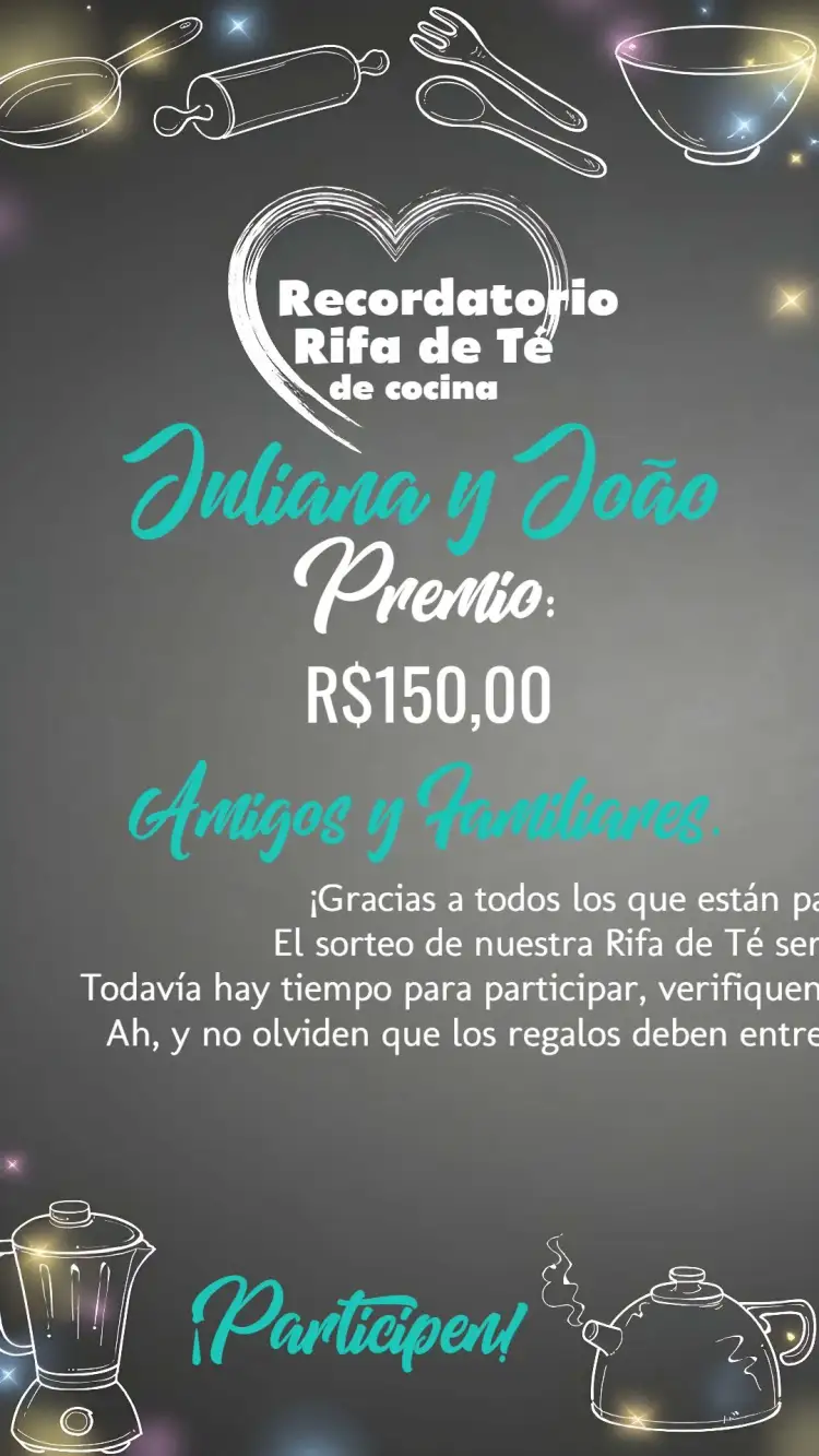 Invitación Recordatorio Rifa de Cocina Pizarra Tiza Naranja – tema Despedida de Soltera pizarra, naranja vibrante, estilo rústico, tonos terrosos, diseño acogedor, elementos de cocina