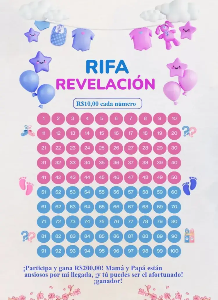 Invitación Rifa de revelación