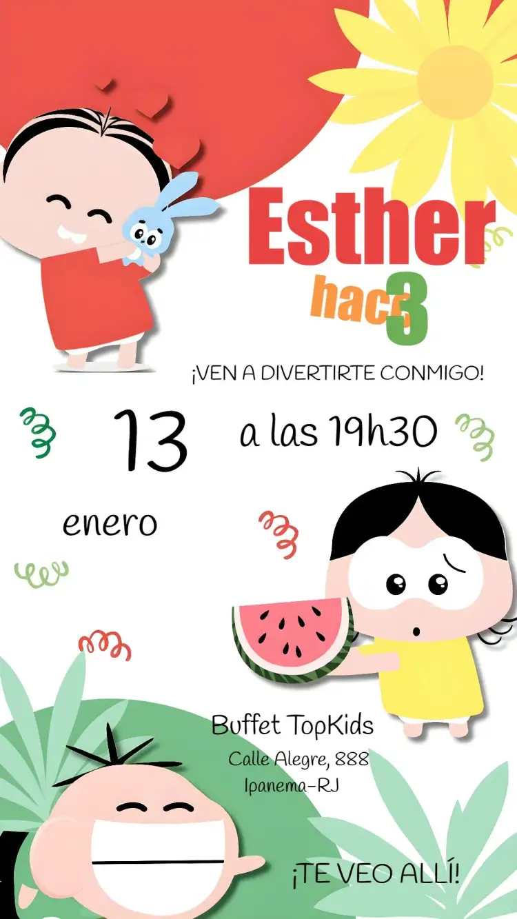 Invitación Turma Da Monica Toy Mónica editable y personalizable