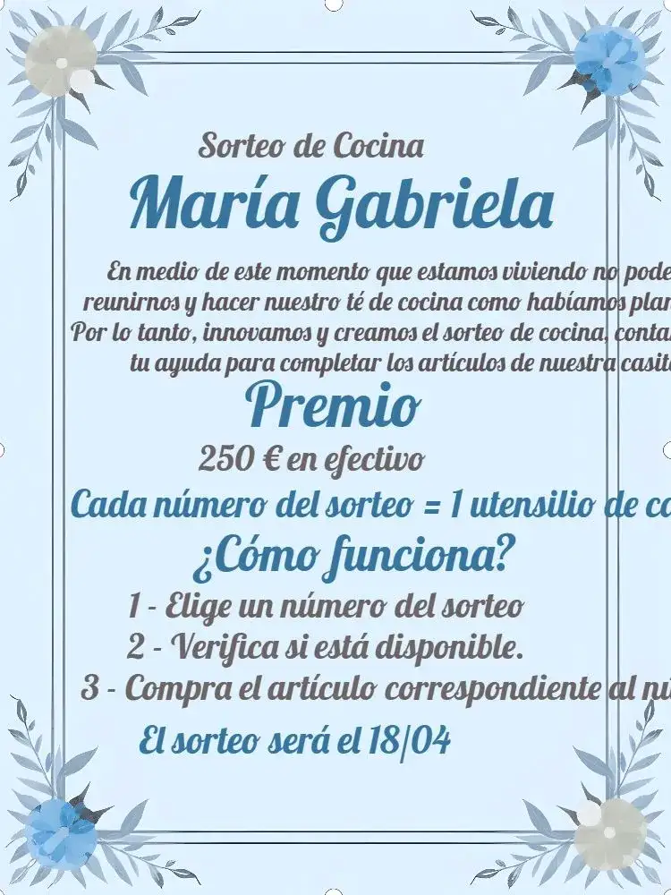 Invitación Despedida de cocina Floral Tea – tema Revelación Bebé floral, azul tiffany, cinza, modernidade, alegria, elegância