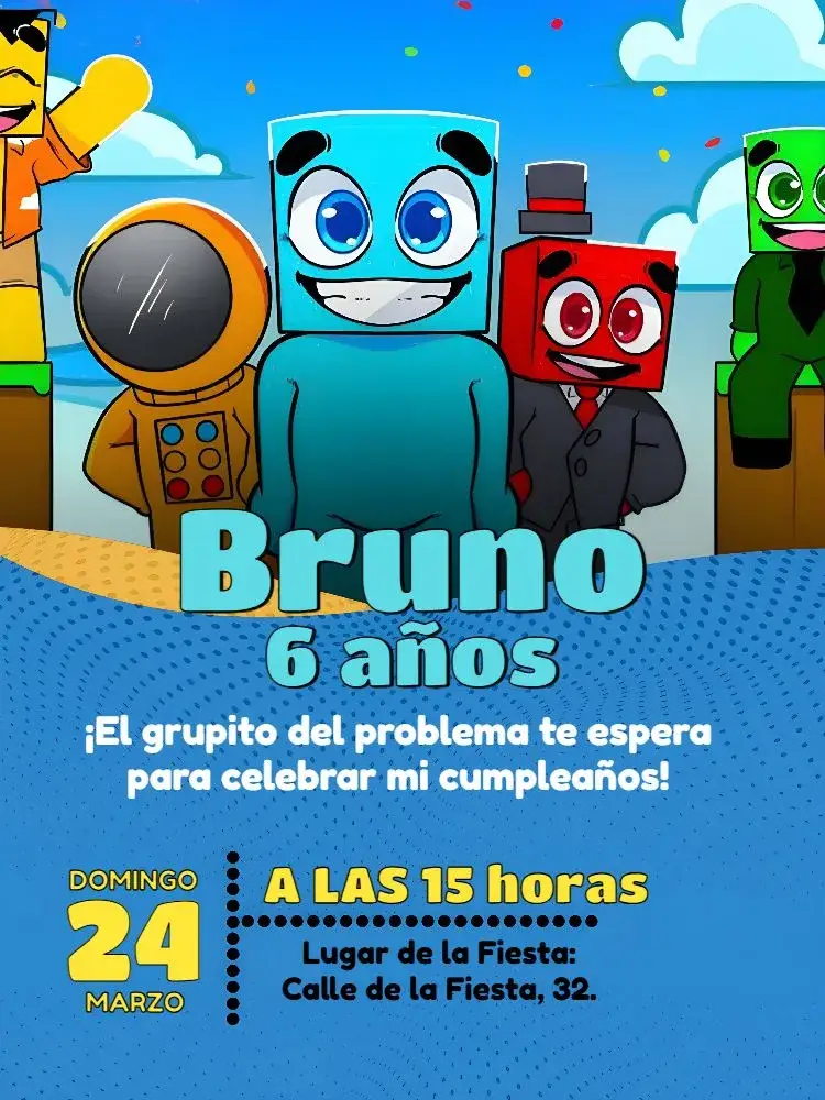 Invitación Turma Do Problems Problema editable y personalizable