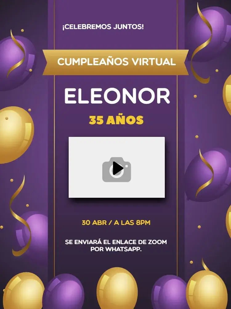 Invitación Fiesta De Virtual Dorado