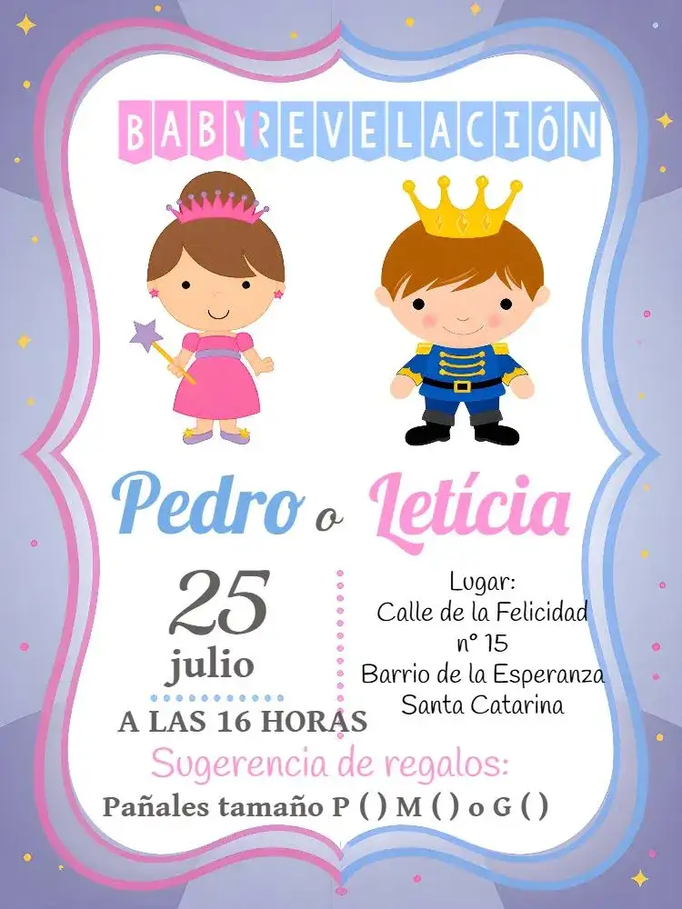 Chá de Revelación Realeza Blanco