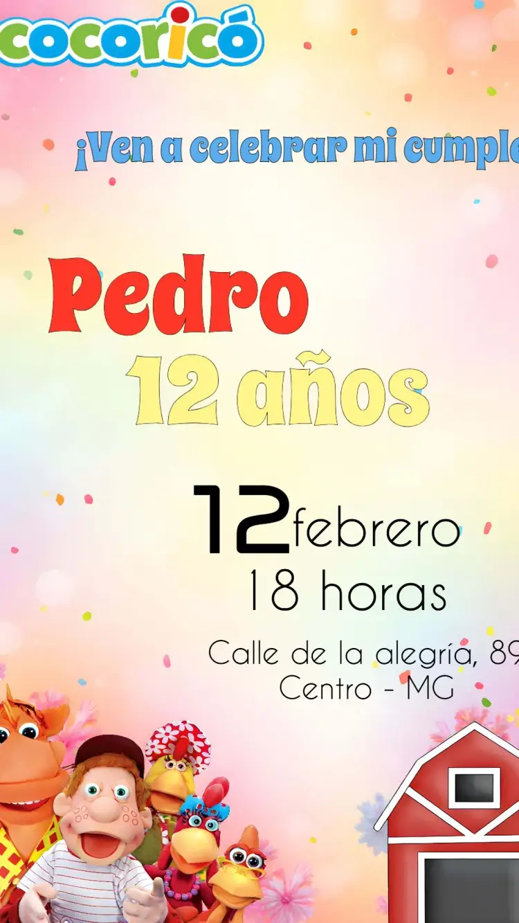 Invitación Cocoricó Cocó