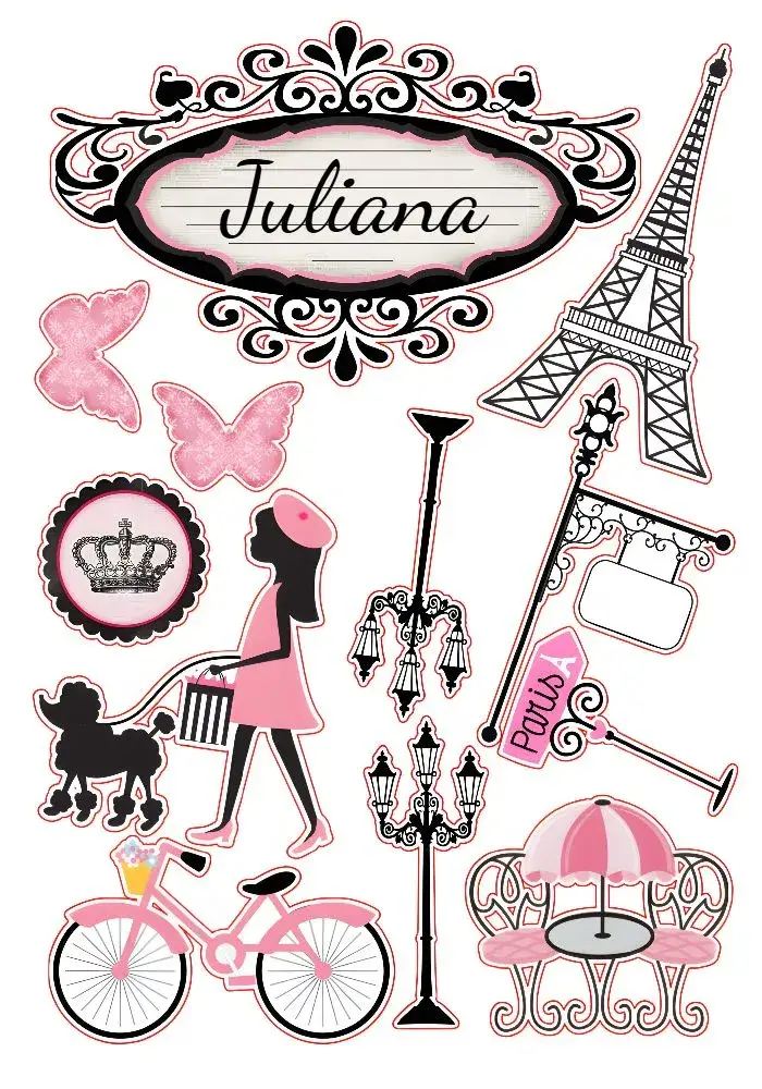 Invitación Topo De Bolo Paris Ros