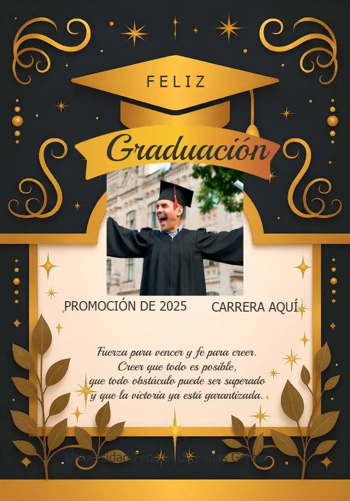 Invitación Tarjeta De Graduación Con Foto Toga – tema Graduación dorado, moderno, elegante, minimalista, clásico, festivo