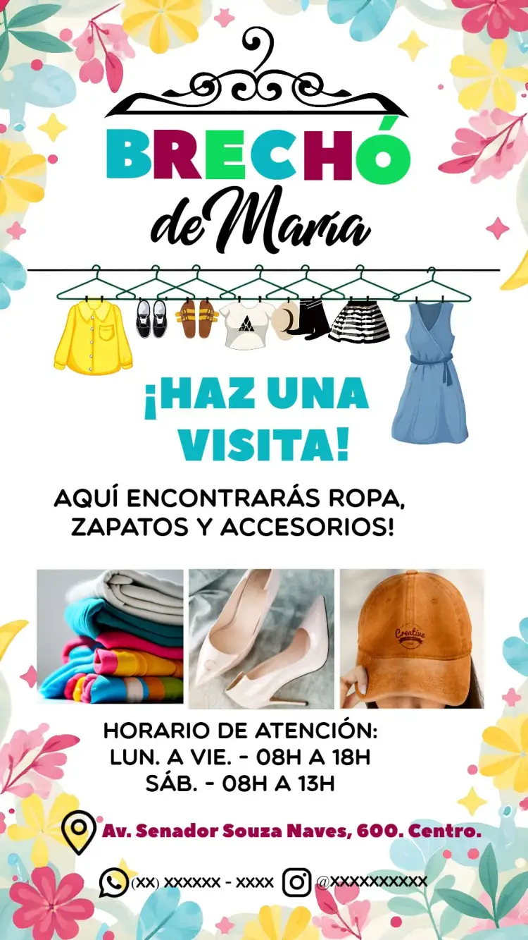 Invitación Tarjeta De Visita Brechó Colorida