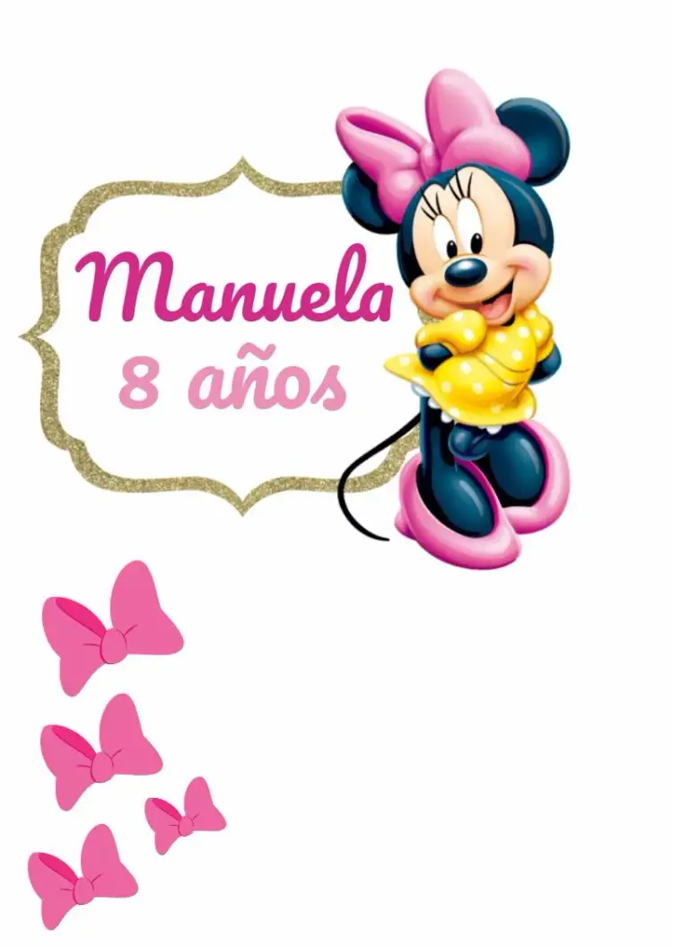 Invitación Topo De Pastel Minnie Mouse Rosa