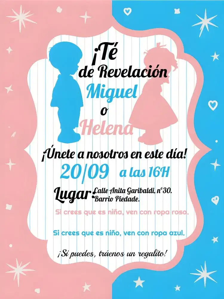 Baby Shower Revelación Niña O Niño Azul