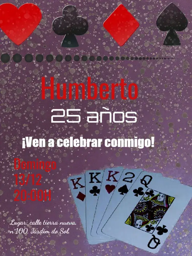 Invitación Baraja Poker
