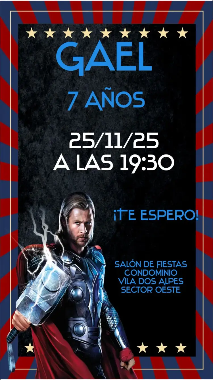 Invitación Thor