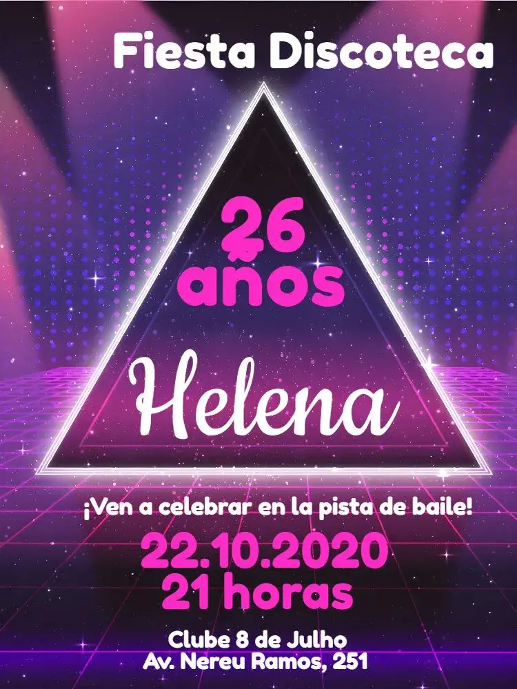 Invitación Balada Adulto Morado