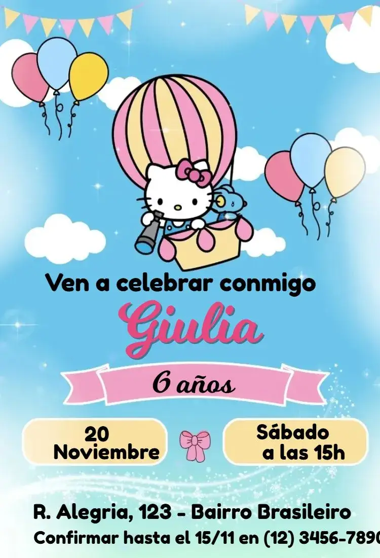 Invitación Hello Kitty