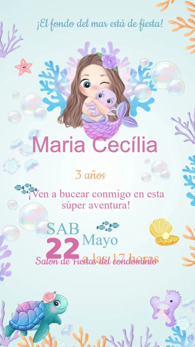 Invitaciones fondo del mar: diseños para personalizar