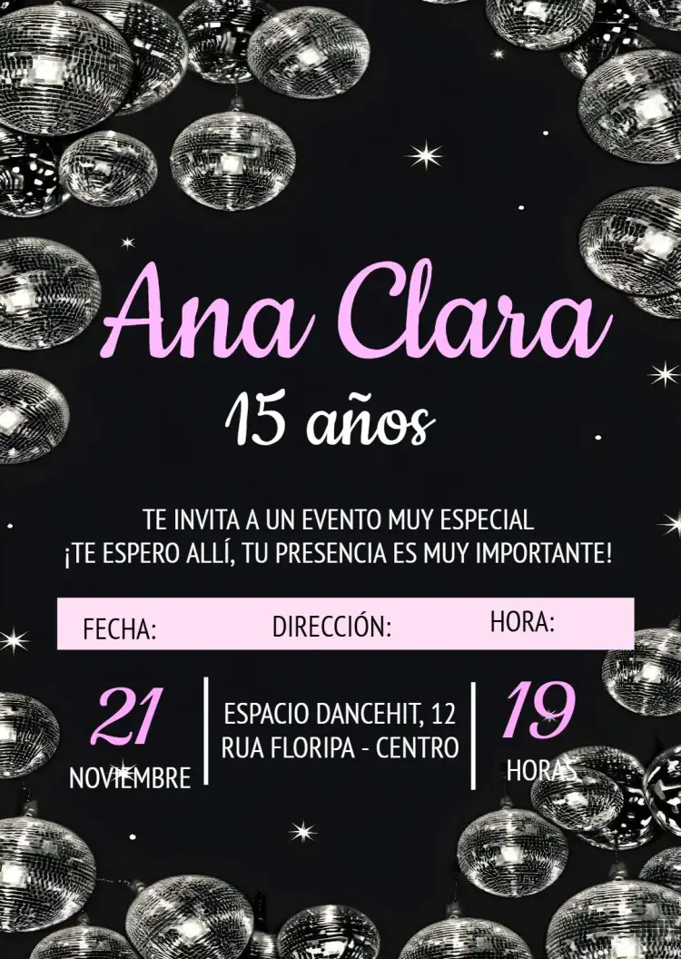 Invitación Discoteca 70