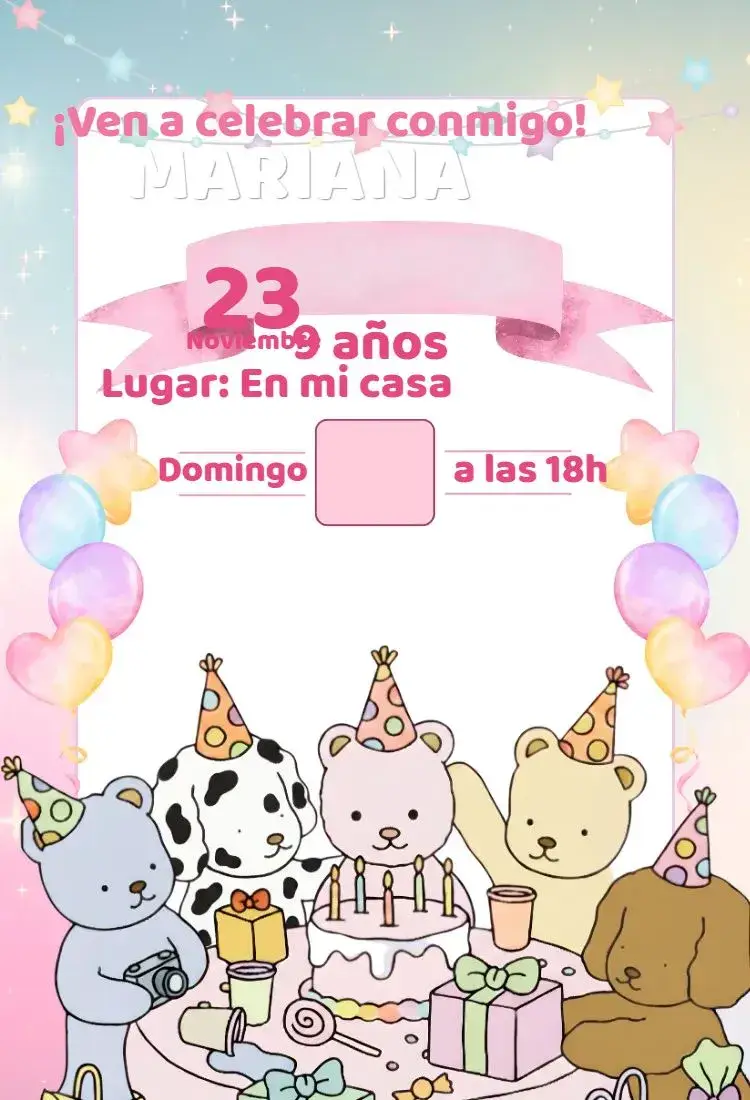 Invitación digital bobbie goods candy color