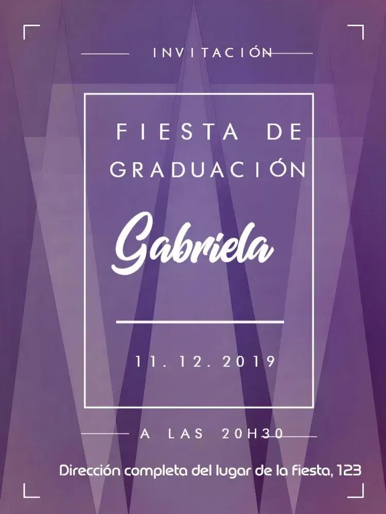 Invitación Graduación Púrpura – tema Graduación púrpura, rosa, moderno, elegante, vibrante, joven