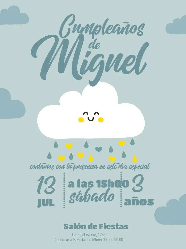 Invitación Lluvia De Amor Niño Whatsapp