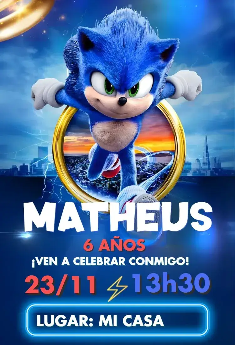 Invitación Digital Sonic