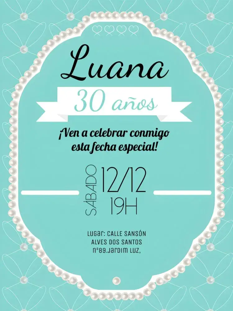Invitación Azul Tiffany Minimalista