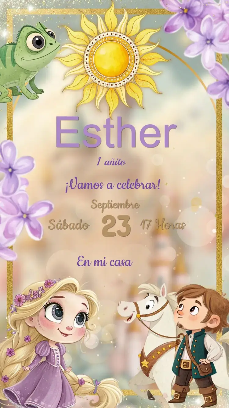 Invitación Cumpleaños Rapunzel