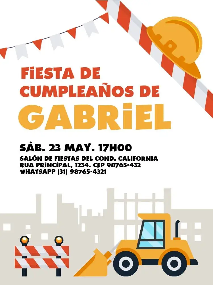 Invitación Celebración de Construcción de Tractores