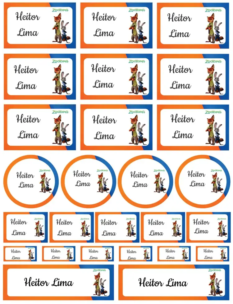 Invitación Zootopia – tema Tarjeta Zootopia, escolar, personajes animados
