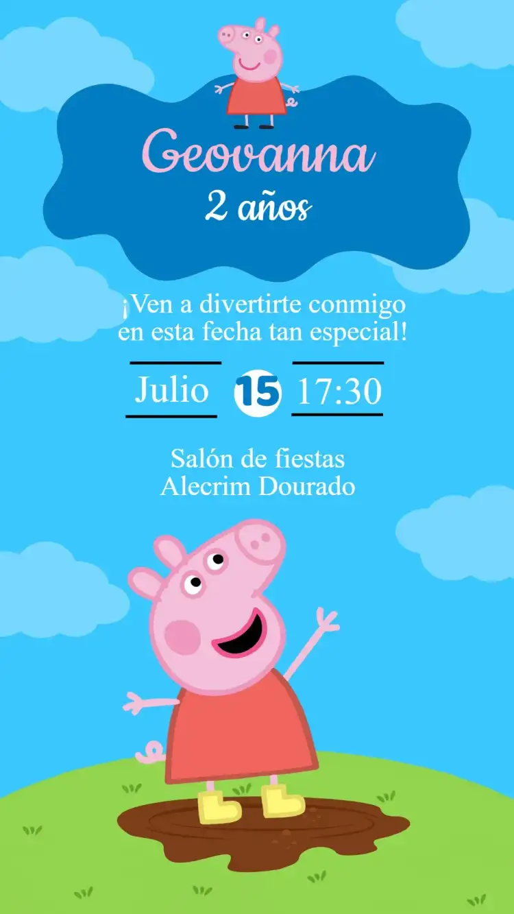 Invitación Cumpleaños Peppa Pig