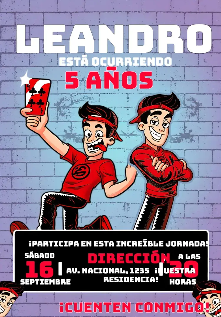 Invitación Enaldinho Rojo