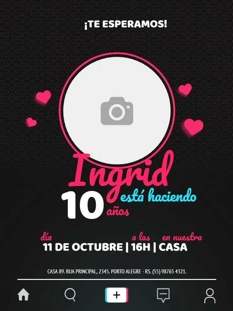 Invitación Fiesta De Redes Sociales Con Foto Oscura