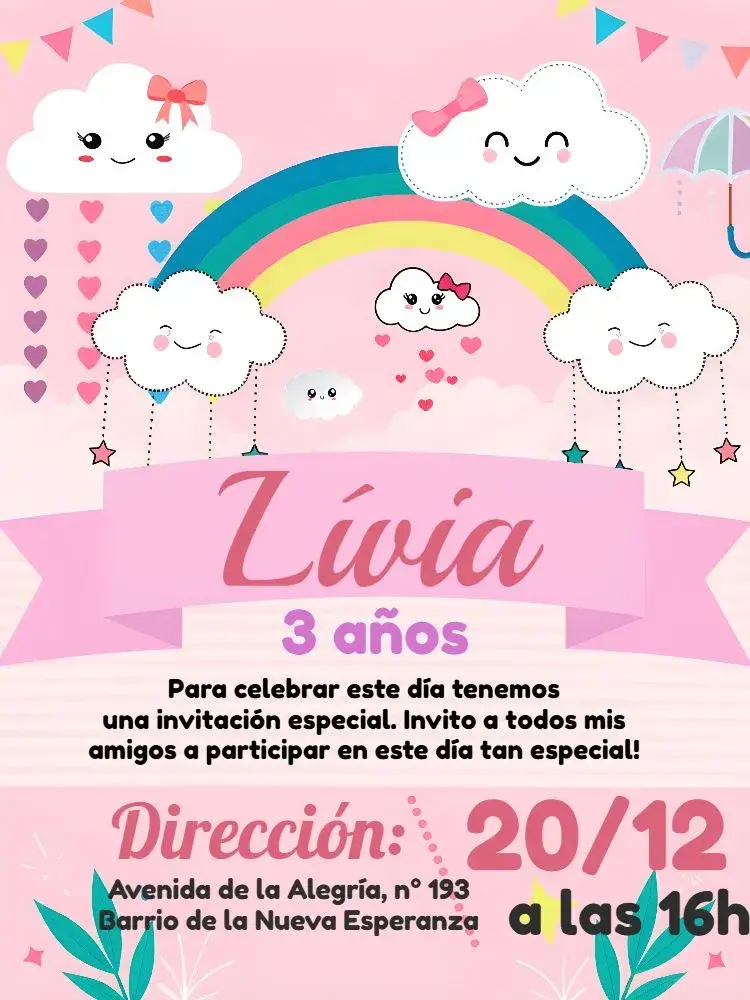Invitación Lluvia De Amor Blanco