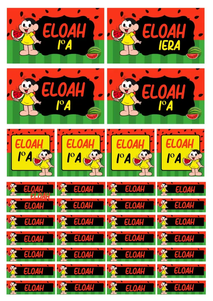 Invitación Etiqueta escolar Magali