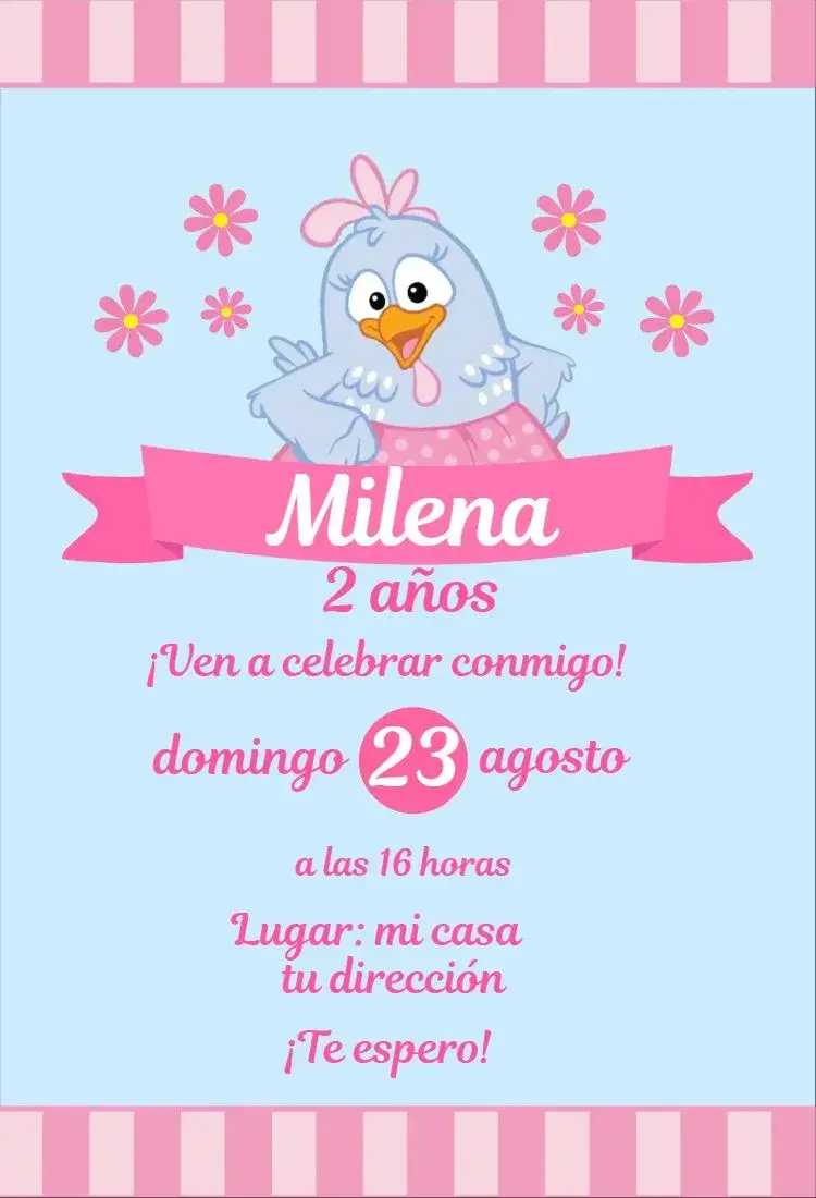 Invitación Gallina Pintadita 3