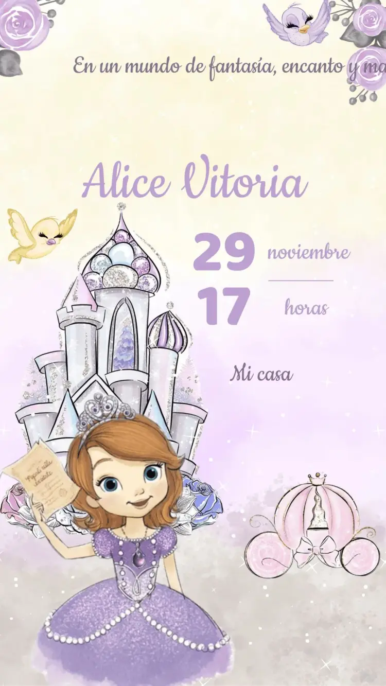 Invitación Cumpleaños Princesita Sofía