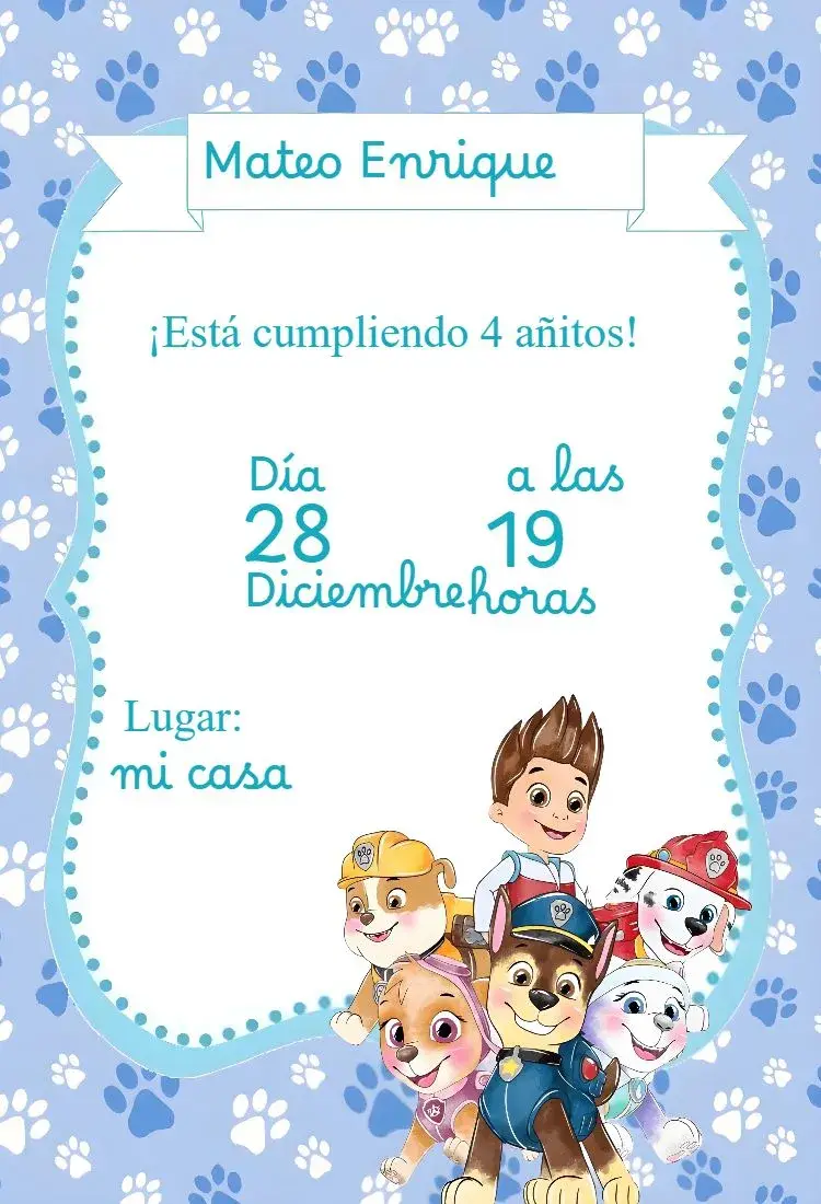Invitación Patrulla Canina