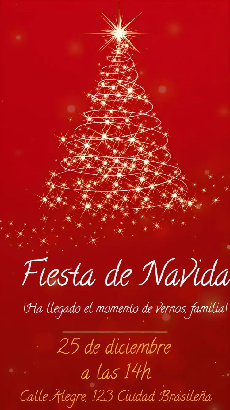 Invitación Fiesta Navidad Verde – tema Fechas Conmemorativas verde, rojo, navideño, moderno, festivo, alegre