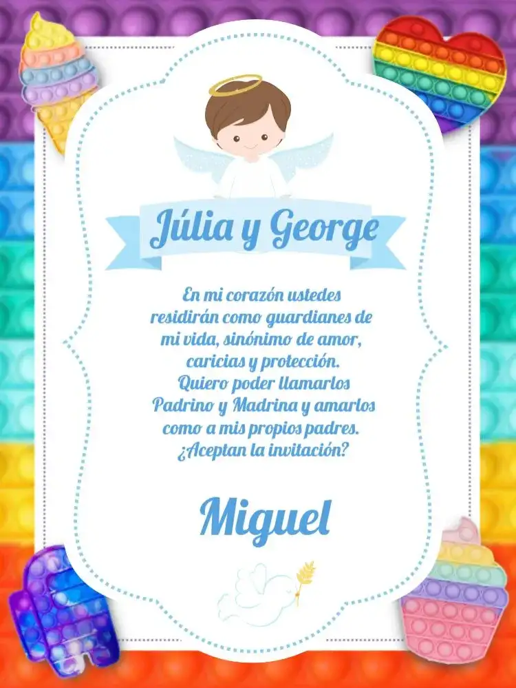 Padrinos Bautismo Niño Angelito De Bautizo