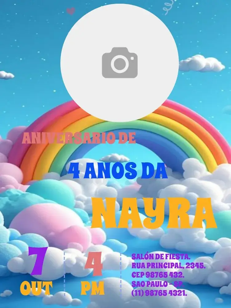 Invitación Fiesta De Arco Iris Para Editar Corazón