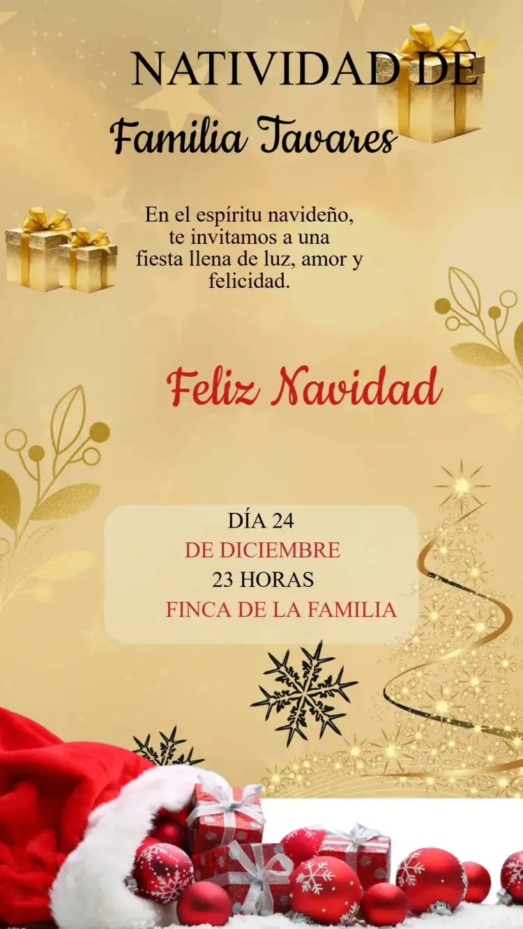 Invitación Cumpleaños Fiesta de Navidad