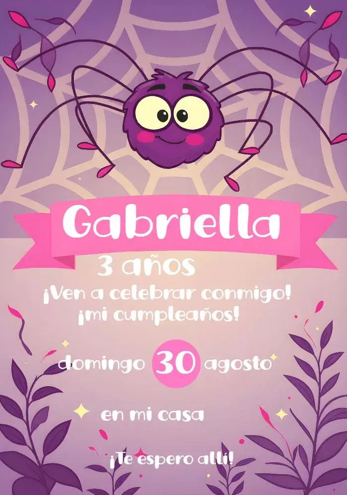 Invitación Doña Araña Telaraña