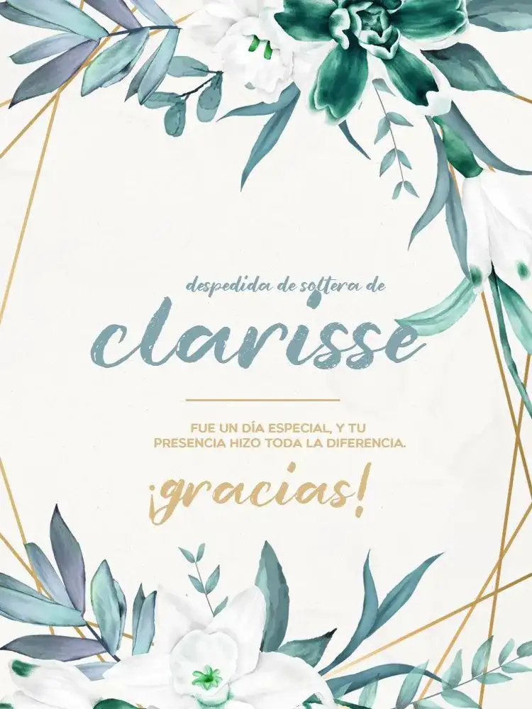 Tarjeta De Agradecimiento Presencia Té de Cocina Floral Claro