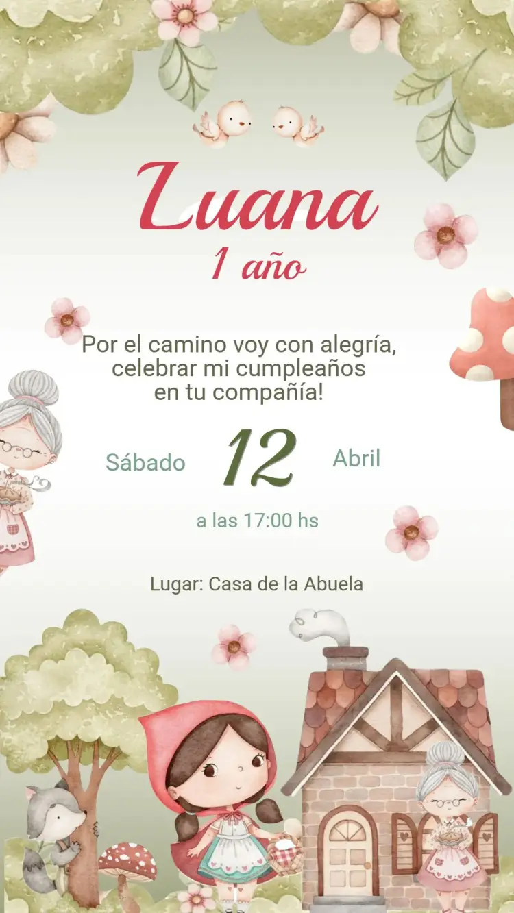 Invitación Cumpleaños Caperucita Roja