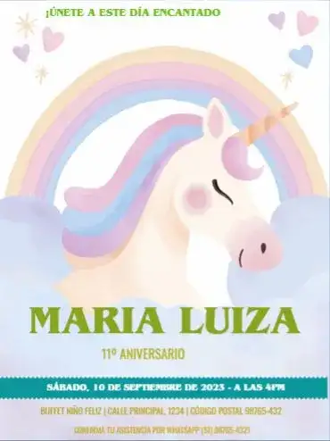Unicornio y Arco Iris Infantil