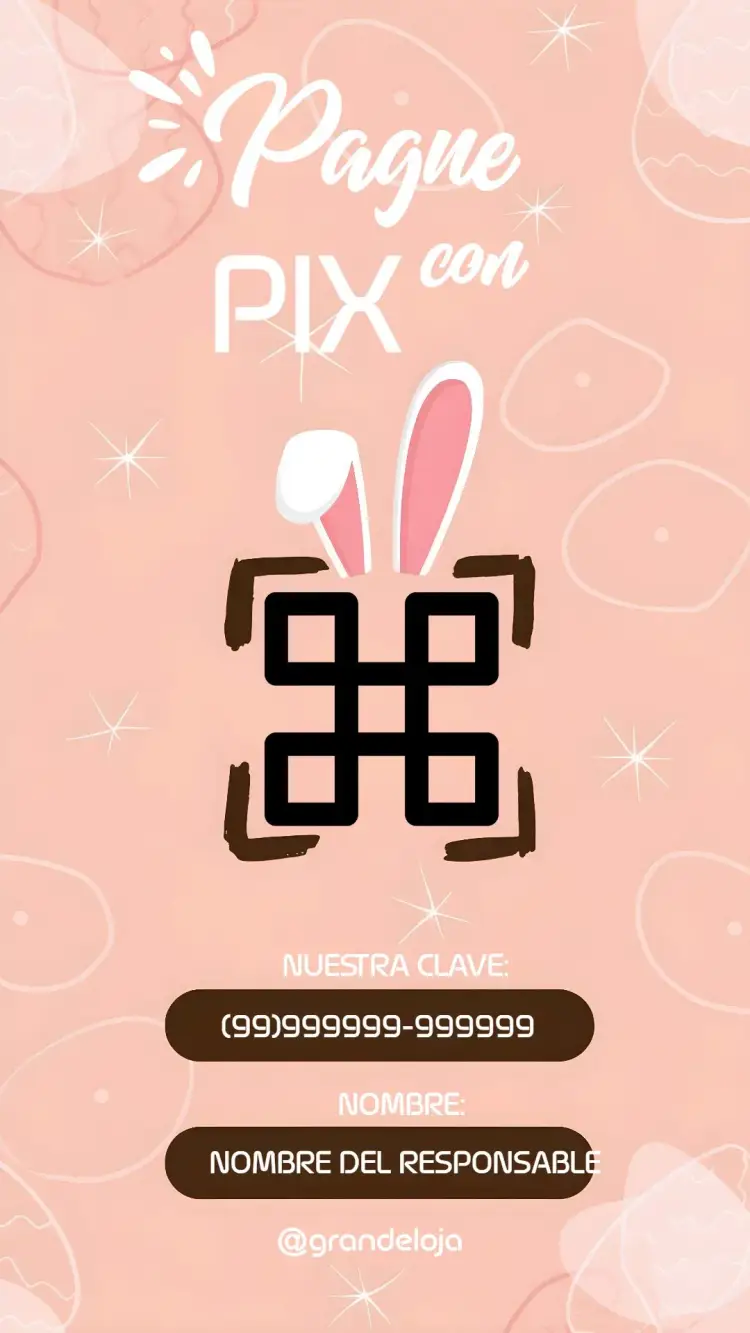Invitación Paga Con Pix Para Pascua Huevos editable y personalizable