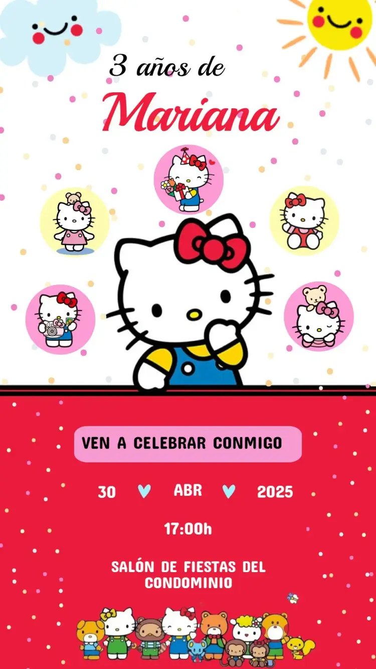 Invitación Cumpleaños Hello Kitty