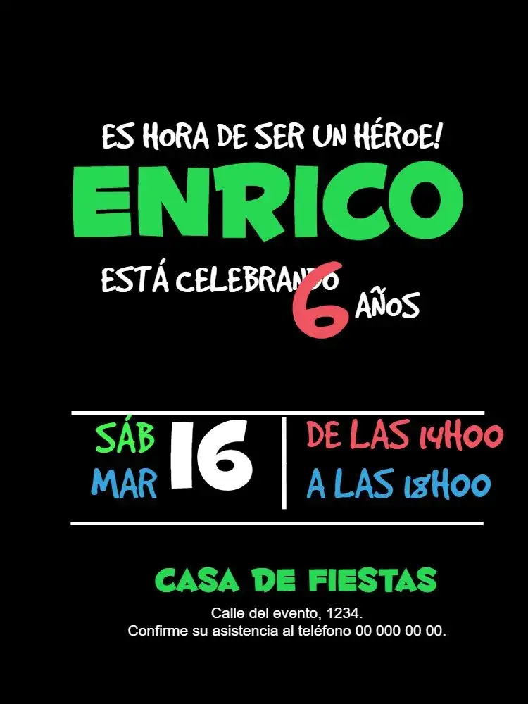 Invitación Fuentes Coloridas Digital – tema Cumpleaños Infantil colorido, festivo, divertido, alegre, infantil