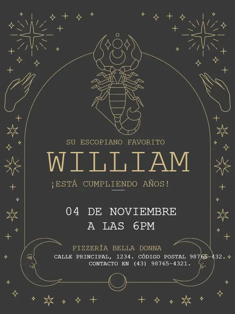 Invitación Signos Escorpión Encuentro